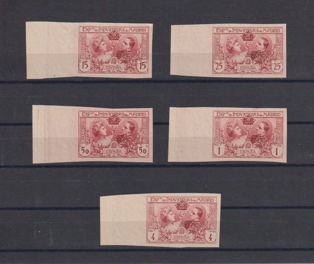 Spain 1907 - Exp Industries of Madrid—colors changed—complete - Edifil nº SR1/SR6 #1.0