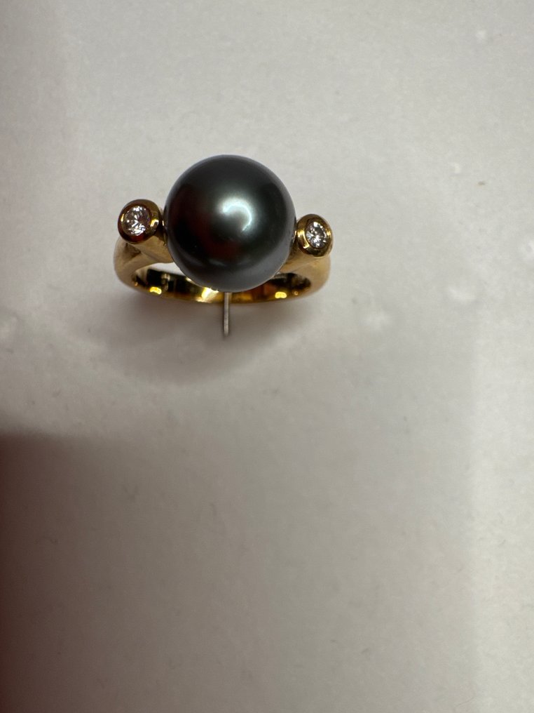 戒指 - 18K包金 黄金 珍珠 - 钻石 #2.1
