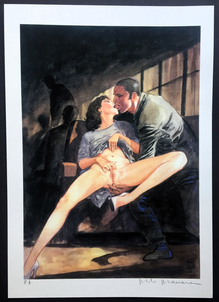 Manara, Milo - 1 Offset Print - Bacio - signiert #1.0