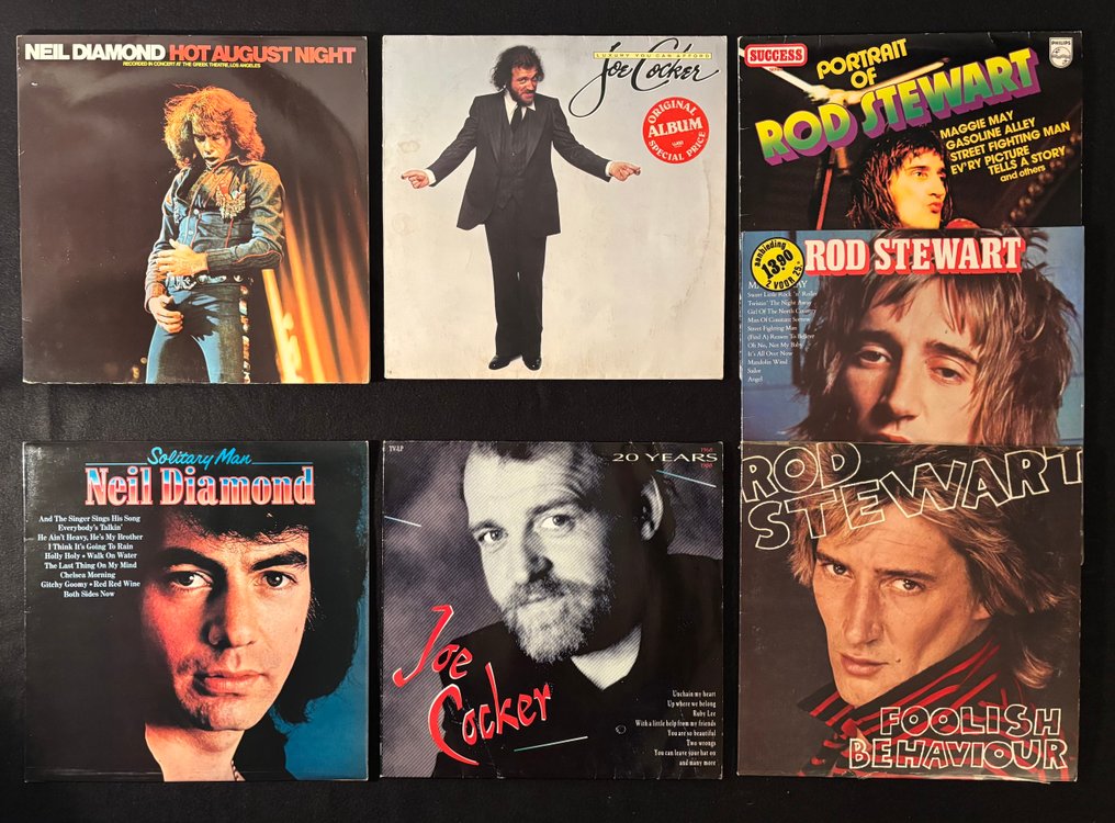 Joe Cocker, Rod Stewart, Neil Diamond - 7 x Albums - LP - 1973 #1.0