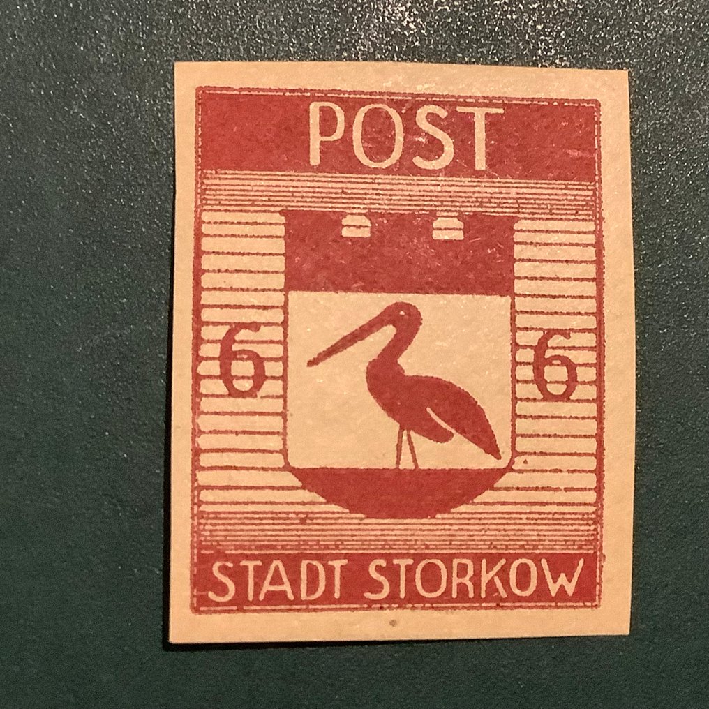 Germania - aree postali locali 1946 - Storkow: 6 Pf in tonalità b - approvato senza difetti Kunz. - Michel 12 Bb #1.0