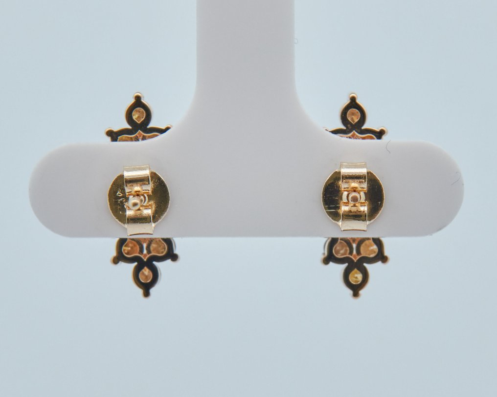 没有保留价 - 耳环 - 14K包金 黄金 - 1.70ct. tw. 钻石 (天然色彩的) #3.2