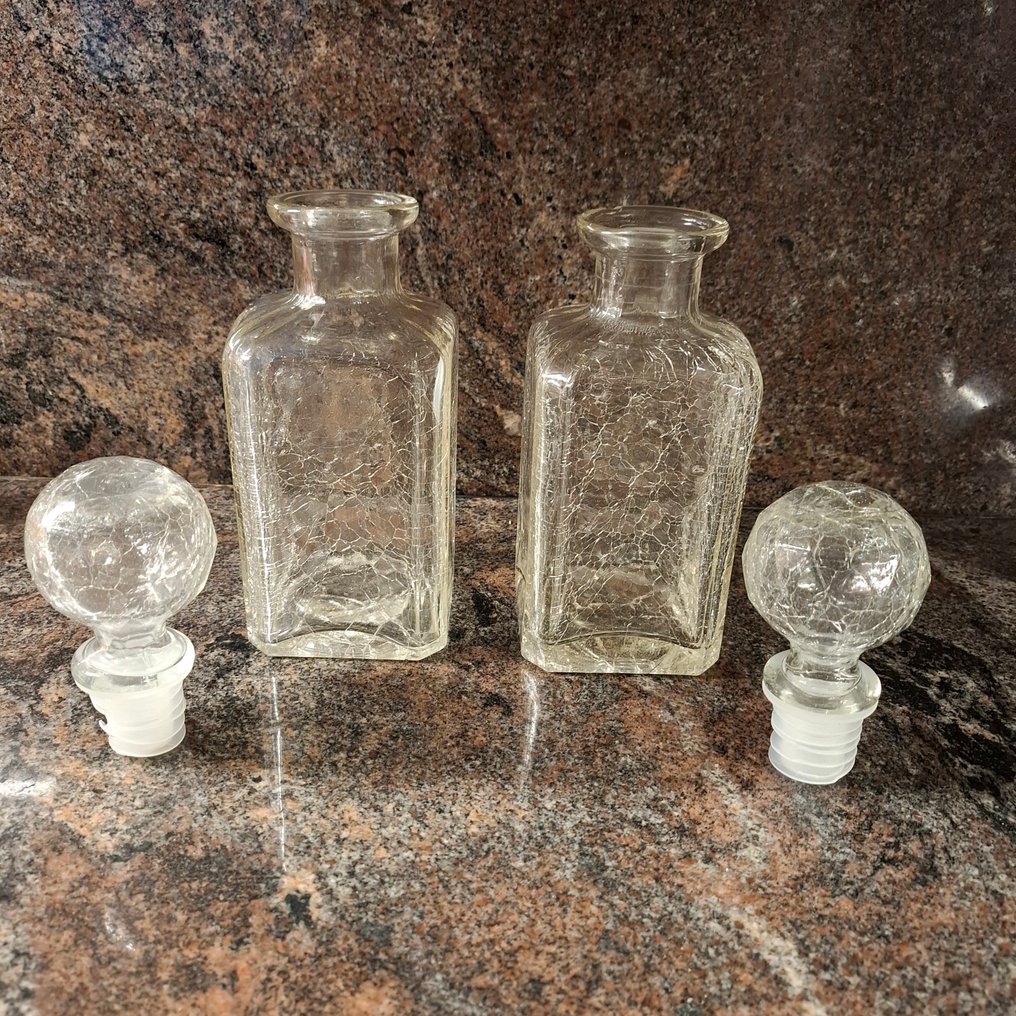 Decanter (8) - Craquelé - 2 Karaf 6 crackled bottles #4.3