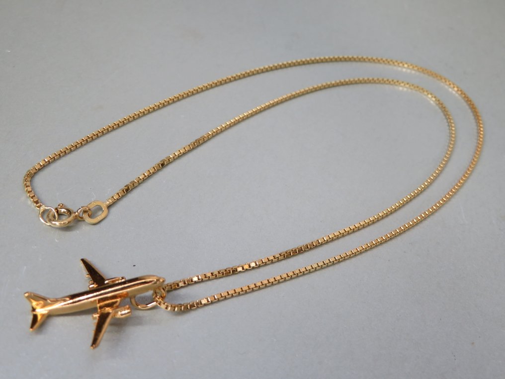 Boeing 737-400 Spilla, ciondolo da collana e spilla in argento dorato con placcatura in oro, per l'aviazione. - 1990-2000 #3.2