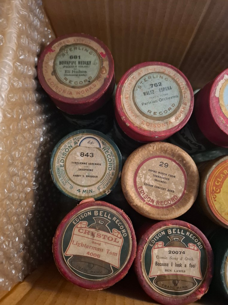 Fifteen Edison Bell, Clarion, Sterling and Columbia cylinder records - Fonografo Componente audio #1.0