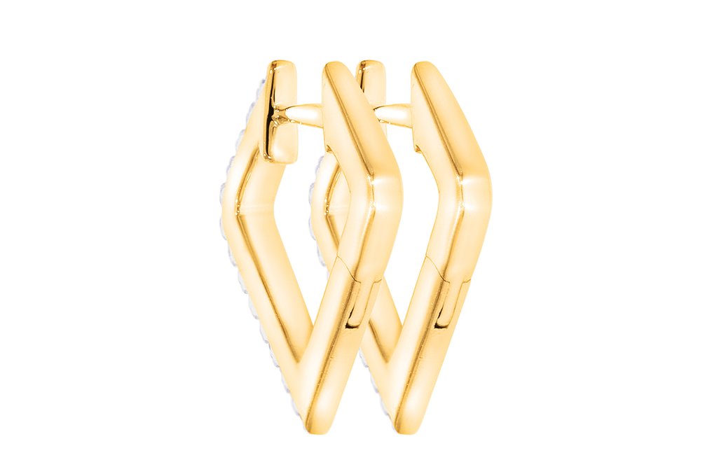 Drop fülbevaló - 18 kt. Sárga arany, Ródiumozott -  0.20ct. tw. - Gyémánt - Maison d'Anvers #4.3