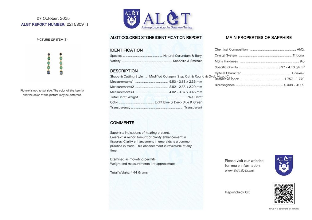 Sans Prix de Réserve - Boucles d'oreilles Argent - Gemmes mixtes - Certifié #2.1