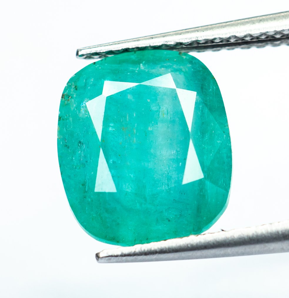 No reserve price Emerald  - 4.48 ct - Bellerophon Gemlab - Bluish Green (Nigeria) #2.1