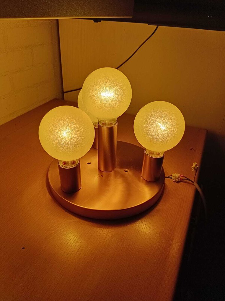 Hufnagel Leuchten - Κρεμαστό φωτιστικό - Δεν υπάρχει κείμενο προς μετάφραση. - λεπτό υφασμένο γυαλί («οπτική παγωμένου ή ματ γυαλιού»)., Ορείχαλκος - Hufnagel Retro #1.0