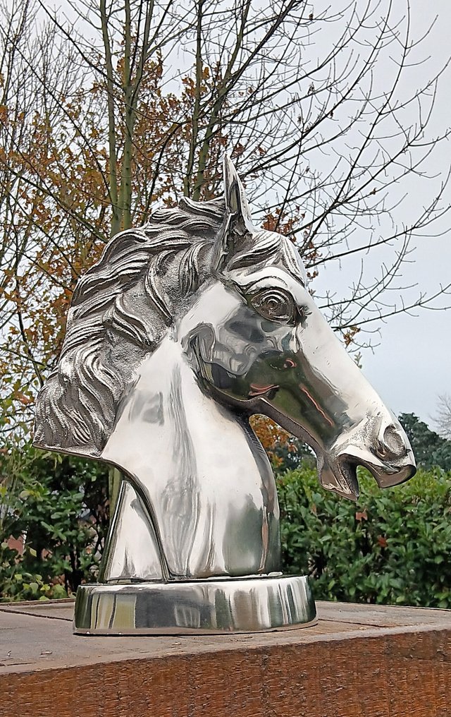 Skulptur, paardenhoofd ware grote - 44 cm - Aluminium #1.0