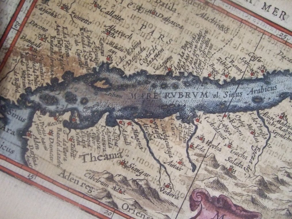 Σαουδική Αραβία - Ερυθρά Θάλασσα, Μέκκα, Τζέντα, Υεμένη, Άντεν, Αίγυπτος, Ερυθραία; P.Bertius/B.Langenes - Mare Rubrum - 1581-1600 #2.1