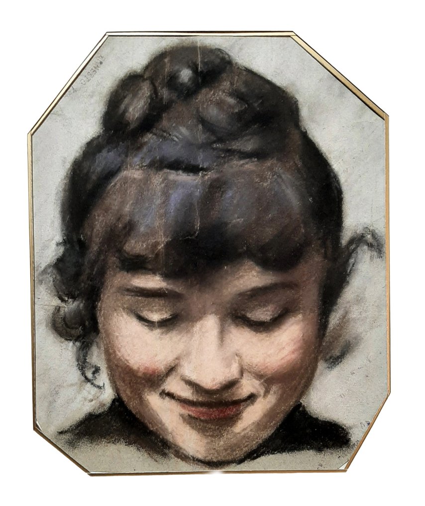 Ernst Vettori (XIX-XX) - Ritratto di Fanciulla #1.0