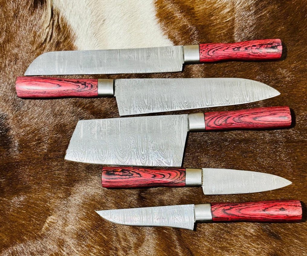 厨刀 - 厨房室内套装(048) - 美国异国木柄和折叠钢 - 英国 - 厨房刀具套装 #3.2