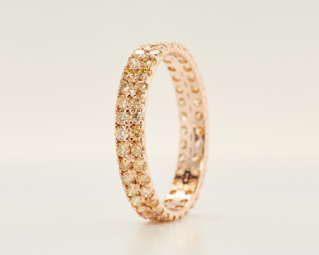 χωρίς τιμή ασφαλείας - Δαχτυλίδι - 14 καράτια Ροζ χρυσό - 1.35ct. tw. Διαμάντι (Φυσικού χρώματος) #4.3