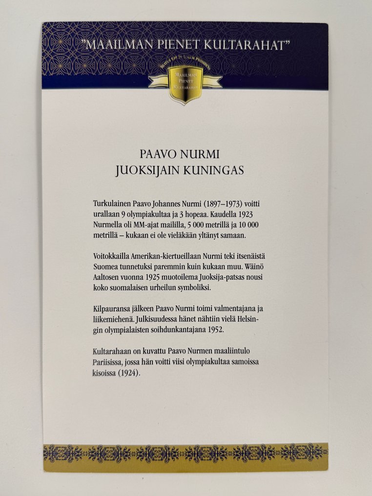 Niue. 2 Dollars 2014 to honour Paavo Nurmi (No Reserve Price) #2.1