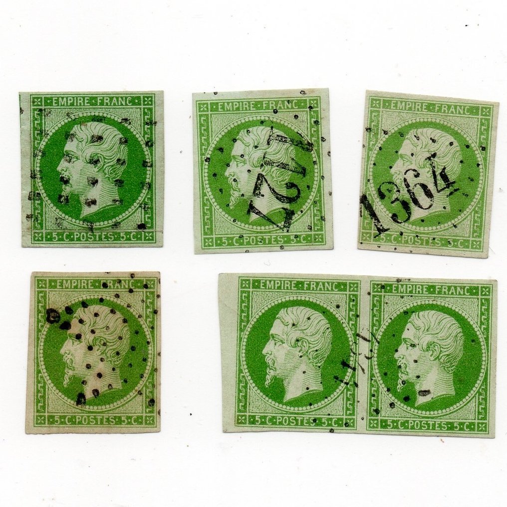 France 1854 - Empire 5c vert - Yvert No 12 #1.0