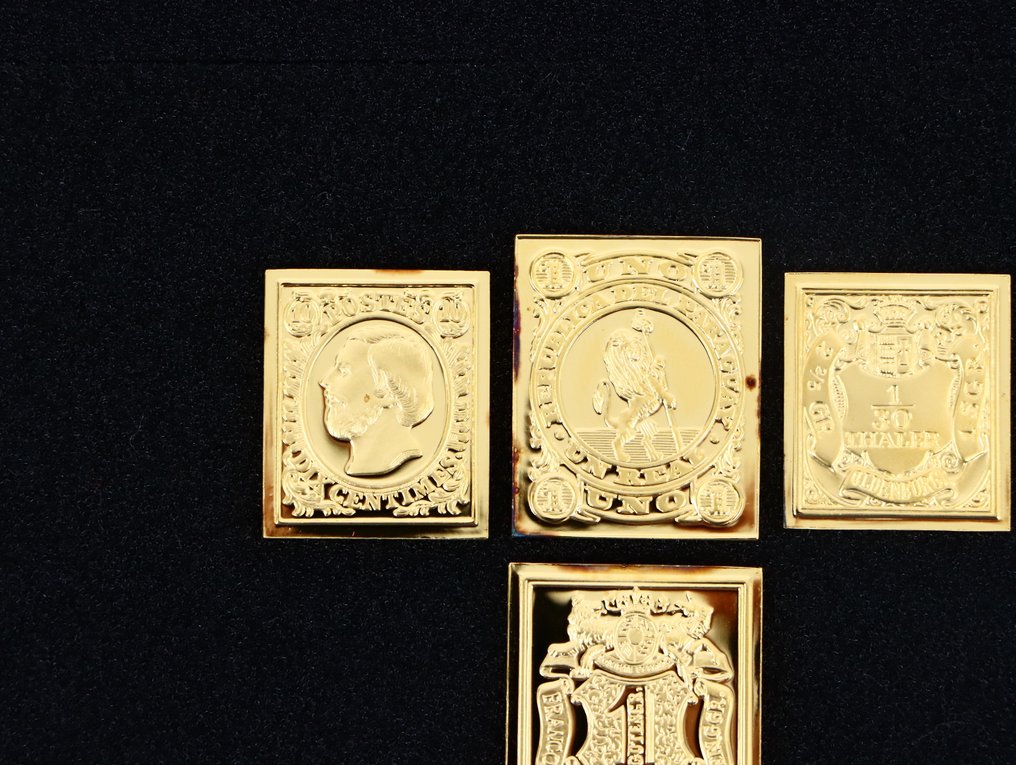 Κόσμος - Επίσημα αποδείξεις χρυσού σε ασήμι 24K - Πρώτα γραμματόσημα του κόσμου (4x) #1.0