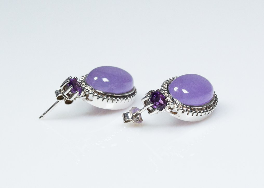 Zonder Minimumprijs - Oorbellen 925 zilver - amethist #4.3