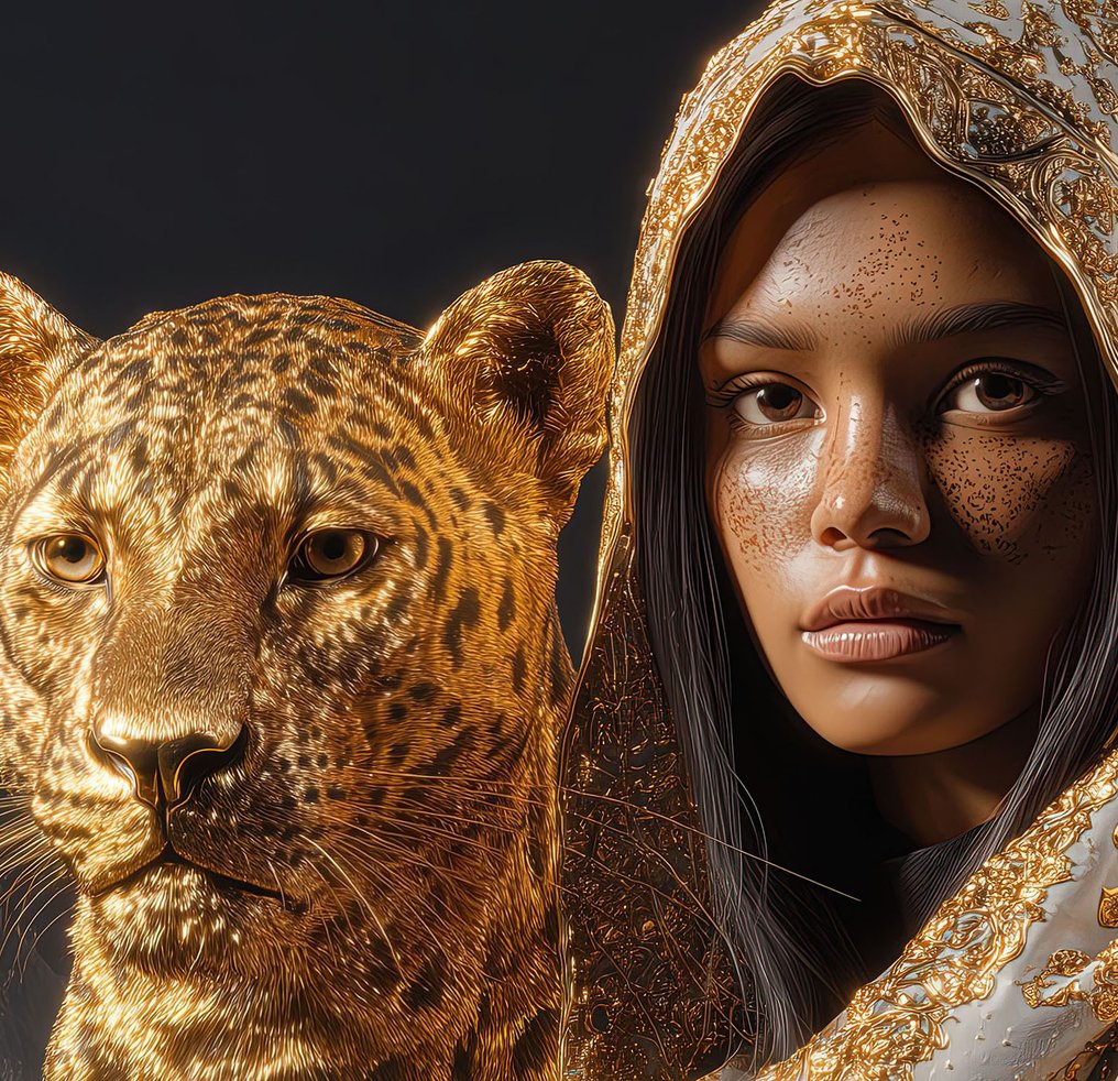 yamila - Kyōbi, La Sumisión de la Fragilidad | Retrato Kintsugi de la Soberana y el Leopardo Dorado #3.2