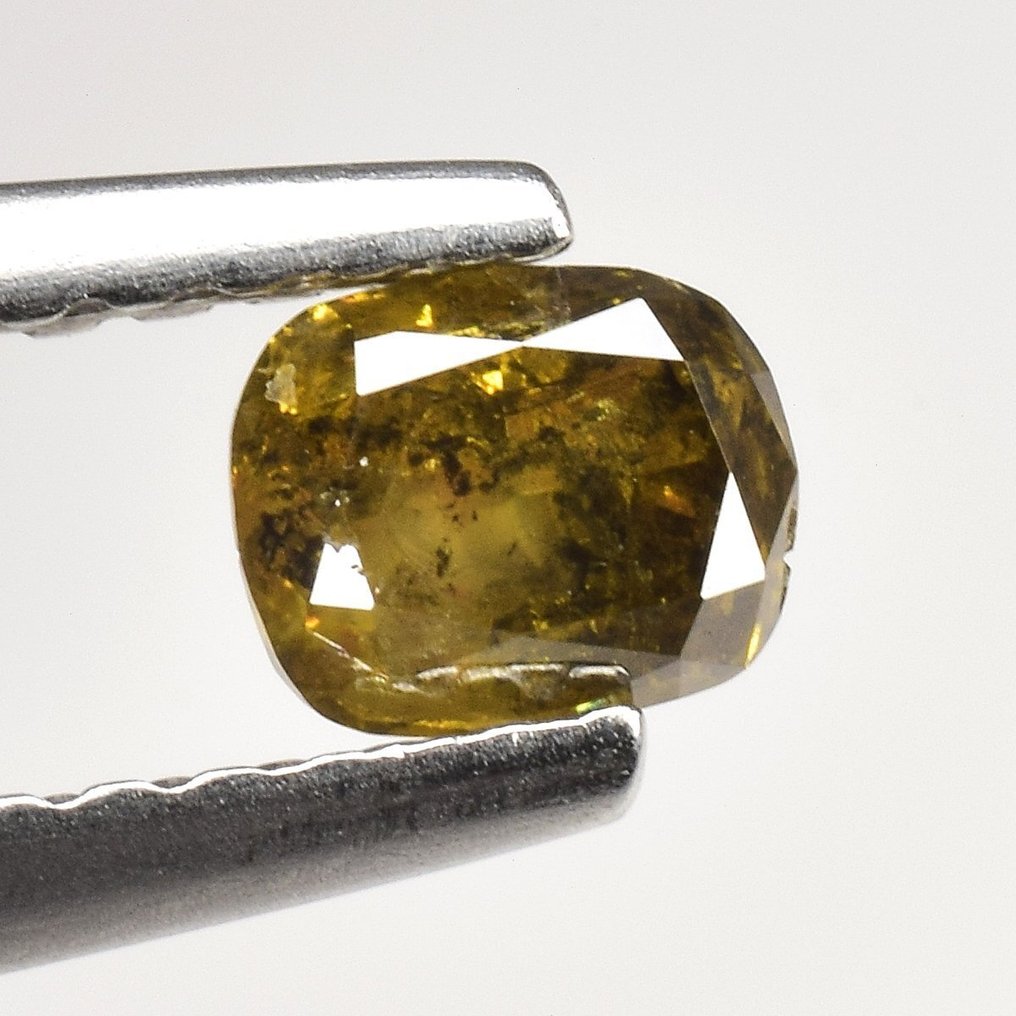 χωρίς τιμή ασφαλείας - 1 pcs Διαμάντι  (Φυσικού χρώματος)  - 0.34 ct - Κούσιον - Fancy deep Πρασινωπό, Καφετί Κίτρινο - I3 - Gem Report Antwerp (GRA) #3.2
