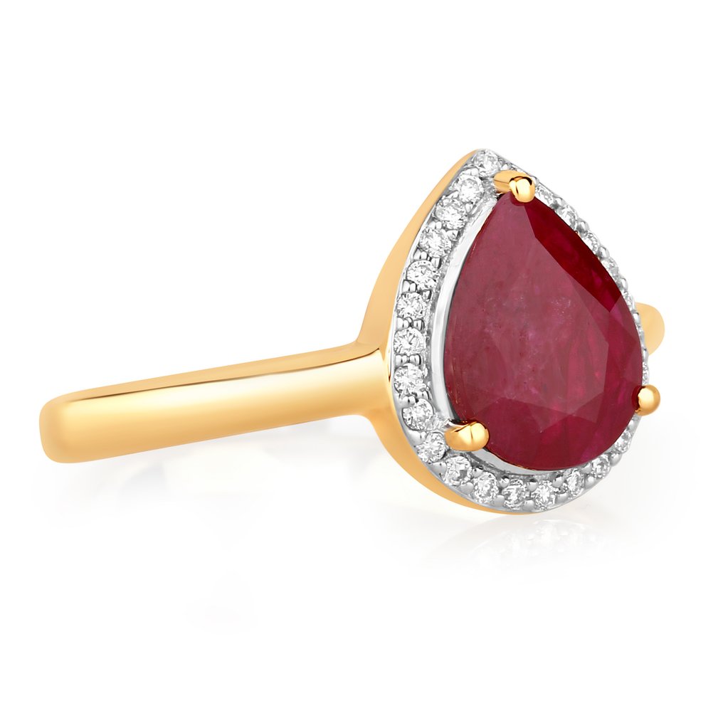 Δαχτυλίδι - 14 καράτια Κίτρινο χρυσό -  1.77ct. tw. Ρουμπίνι - Διαμάντι #4.3