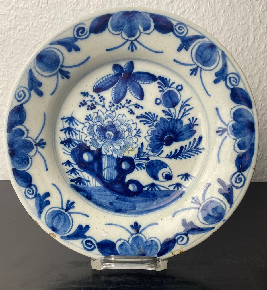 Assiette delfts bleu - Enseigne en émail - Céramique, Faïence, Glacis #2.1