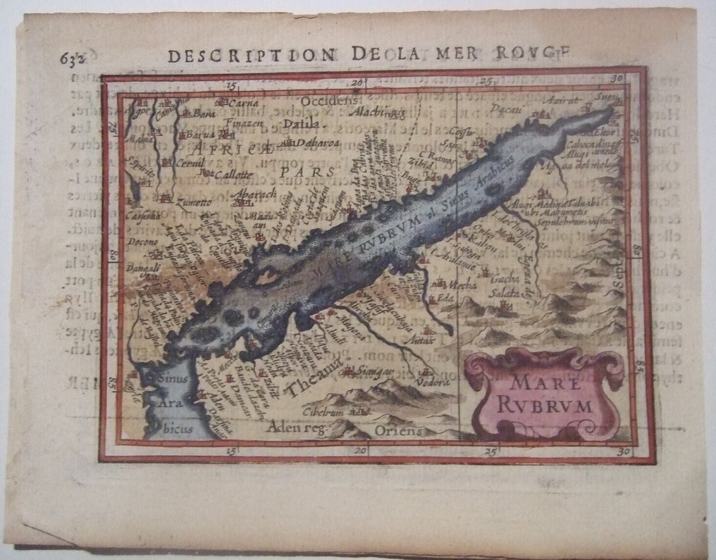 Σαουδική Αραβία - Ερυθρά Θάλασσα, Μέκκα, Τζέντα, Υεμένη, Άντεν, Αίγυπτος, Ερυθραία; P.Bertius/B.Langenes - Mare Rubrum - 1581-1600 #1.0