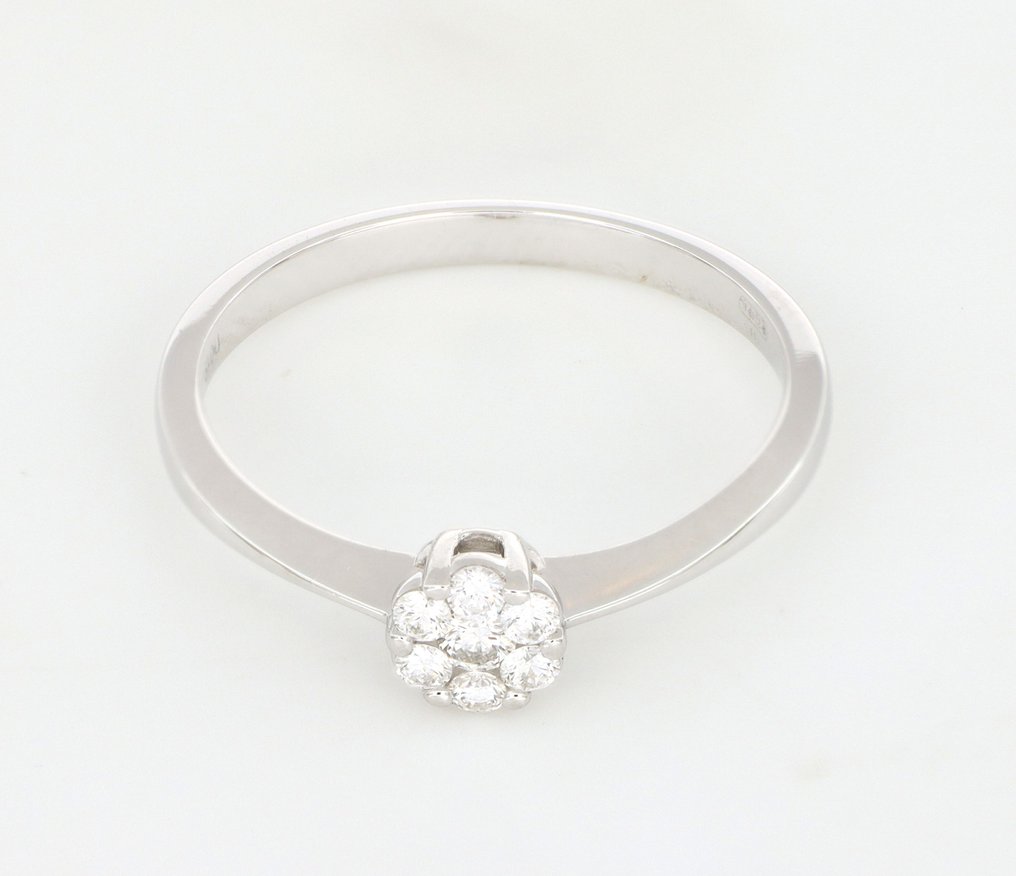 Nincs minimálár - Gyűrű - 18 kt. Fehér arany - 0.21ct. tw. Gyémánt (Természetes) #3.2