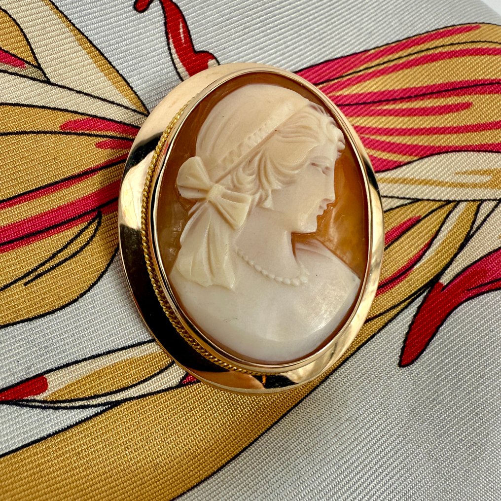 没有保留价 - Nestor Westerback - 胸针 - Cameo - 14K包金 玫瑰金 - 芬兰 - 尼尔斯·韦斯特贝克 #1.0