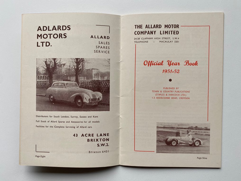 NO RESERVE - ORIGINAL ALLARD 1951-52 YEARBOOK - Διαφημιστικό φυλλάδιο - 1952 #4.3