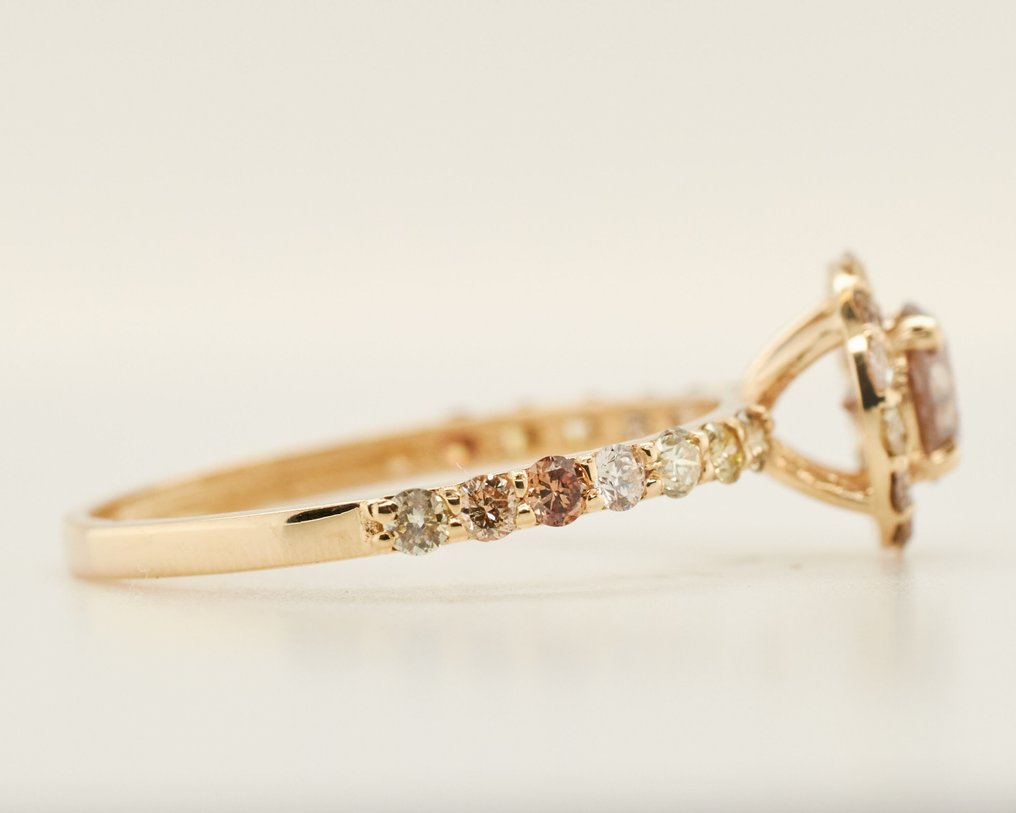 沒有保留價 - 戒指 - 14 克拉 黃金 -  1.20ct. tw. 鉆石 (天然彩色) #2.1