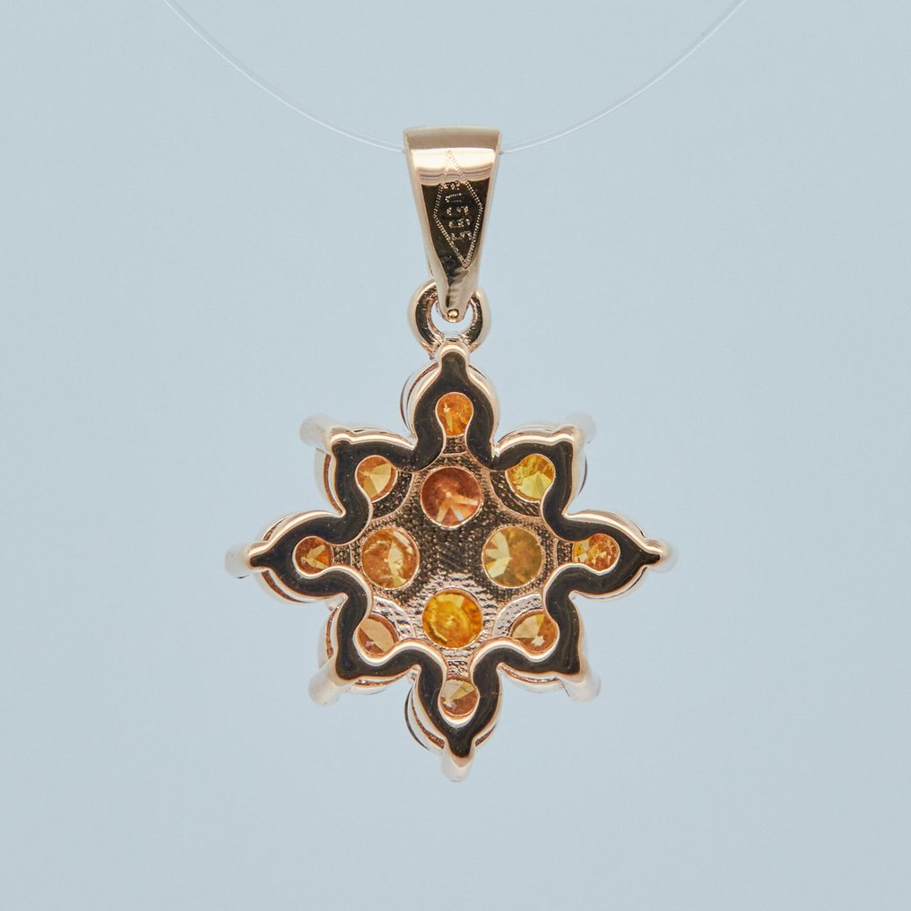 Nincs minimálár - Függő - 14 kt. Sárga arany -  0.63ct. tw. Gyémánt (Színkezelt) #3.2