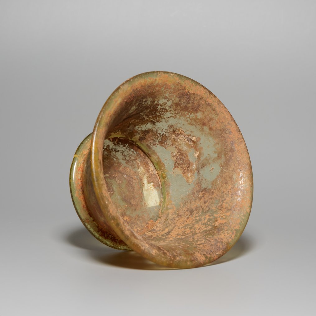 Αρχαία Ρωμαϊκή Γυαλί Δοχείο. 1ος-3ος αιώνας μ.Χ. Διάμετρος 8,7 εκ. #4.3