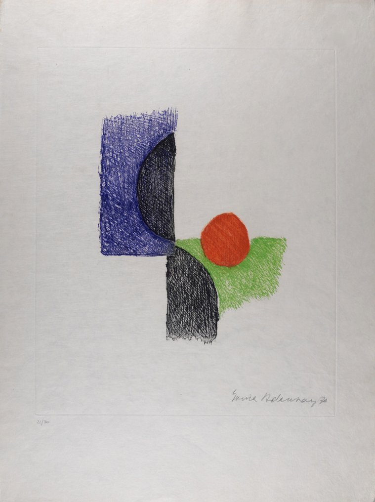 Sonia Delaunay (1885-1979) - Composition - Hand-signed #1.0