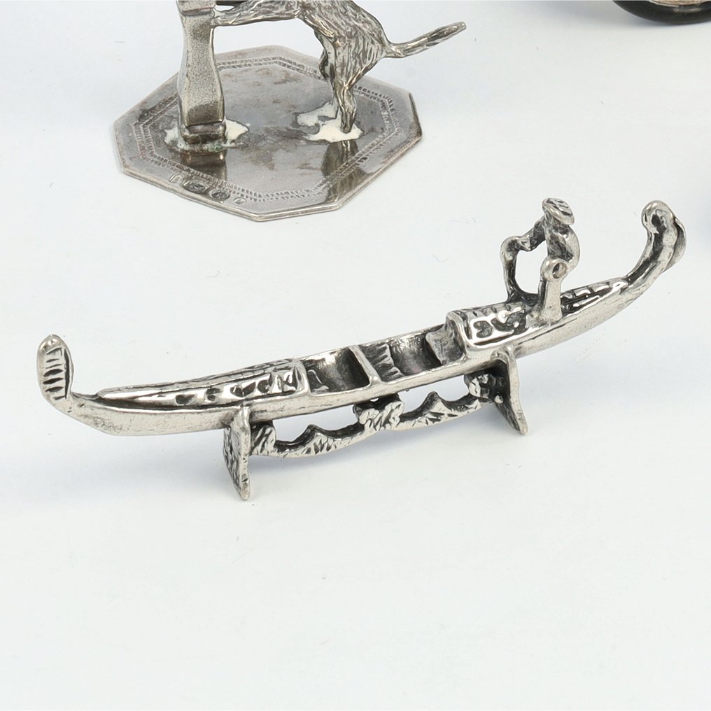NO RESERVE - o.a. Gondel en IJscoman - Figura in miniatura  (5) - .925 argento, .835 argento #4.3