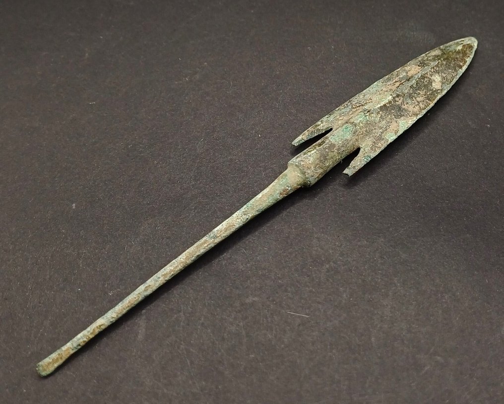 Bronstijd Brons Barbachtige pijlkop - 132 mm (Zonder Minimumprijs) #1.0