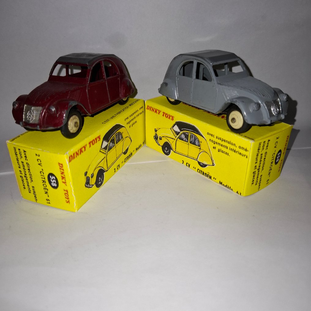 Dinky Toys 1:43 - Modellbil  (2) - 2 CV Citroën Modèle 61 - Boxed - Later Repro Boxes #2.1