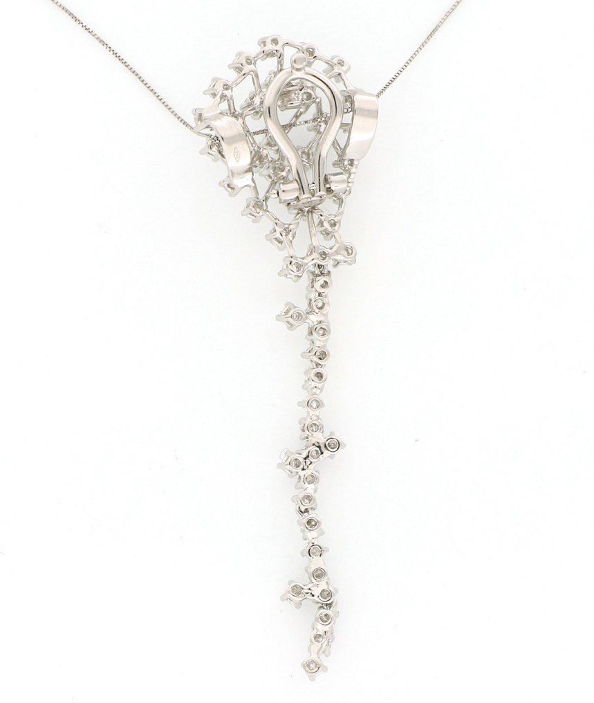 Nincs minimálár - Nyaklánc medállal - 18 kt. Fehér arany - 1.92ct. tw. Gyémánt (Természetes) #3.2