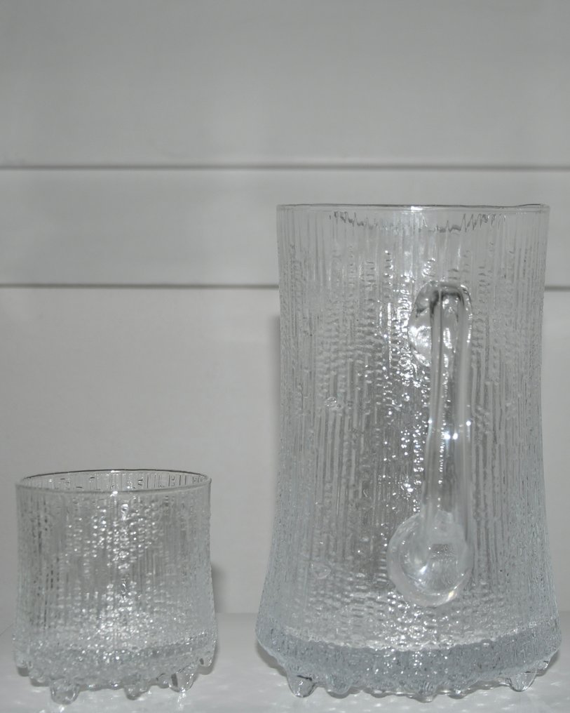 Iittala - Tapio Wirkkala - Zestaw kieliszków (2) - Model Ultima Thule Karafka i Szklanka do piwa - W 20,5 cm / W 8,8 cm - Szkło #4.3