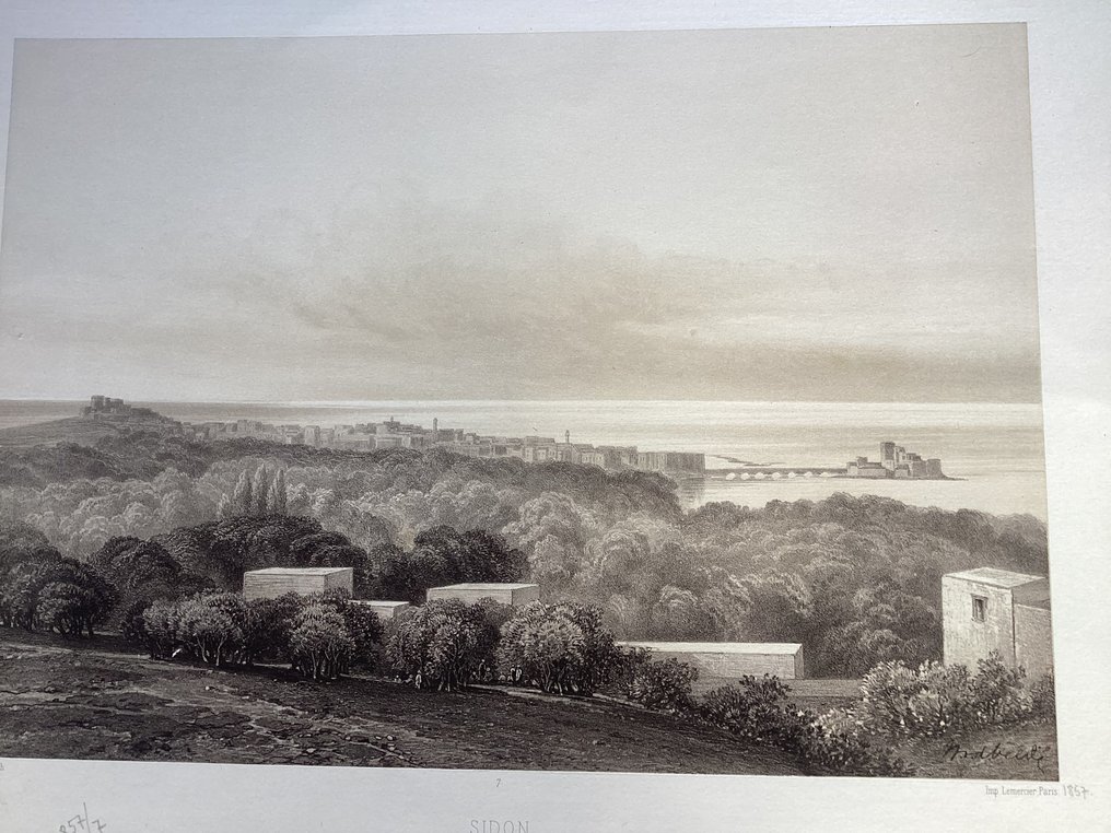 Libanon - Sidon; Charles William Meredith Van de Velde (1818-1898), after - Sidon (Vue Meridionale); Sidon (Vue generale prise des jardins & Chateau de St Louis a Sidon - 1821-1850 #2.1