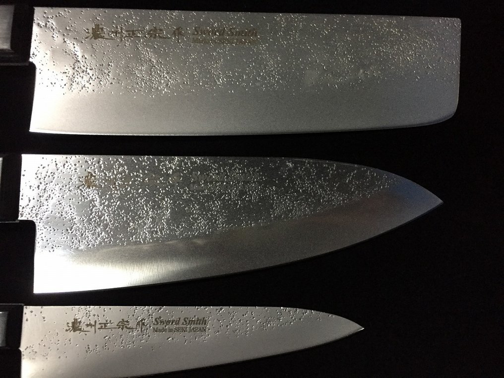 正宗 MASAMUNE / Set of 3 /出刃 DEBA 菜切 NAKIRI ペティ PETTY - Μαχαίρι κουζίνας - Ιαπωνικό μαχαίρι κουζίνας - Χάλυβας - Ιαπωνία #3.2