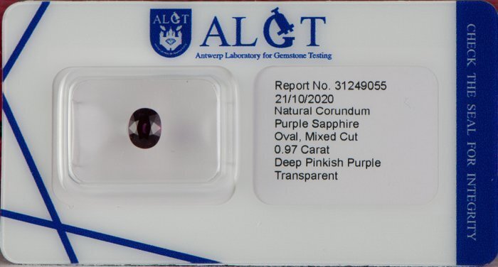 Nincs minimálár - 1 pcs Lila Zafír - 0.97 ct - Antwerpeni Drágakővizsgálati Laboratórium (ALGT) - 1 db lila zafír - 0 #3.2