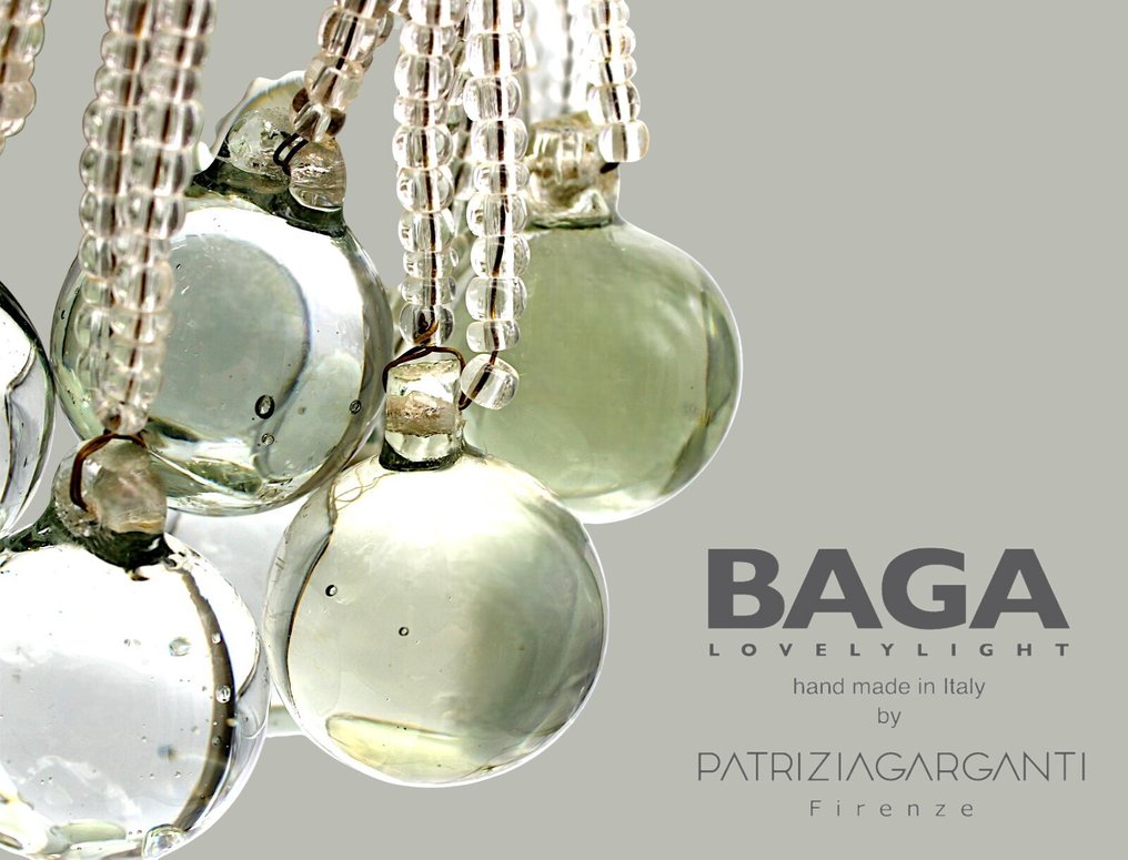 Baga Lovelylight Handmade in Italy - Patrizia Garganti Design Firenze Mod. "Bubbles" Argentata N. 22 - Table lamp - Venetian crystal, silverplated #1.0