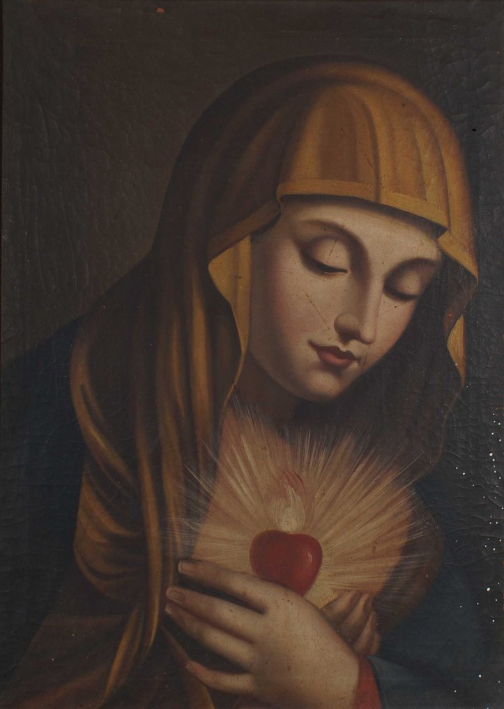 義大利學派 (XIX) - Vergine con il Sacro Cuore #1.0