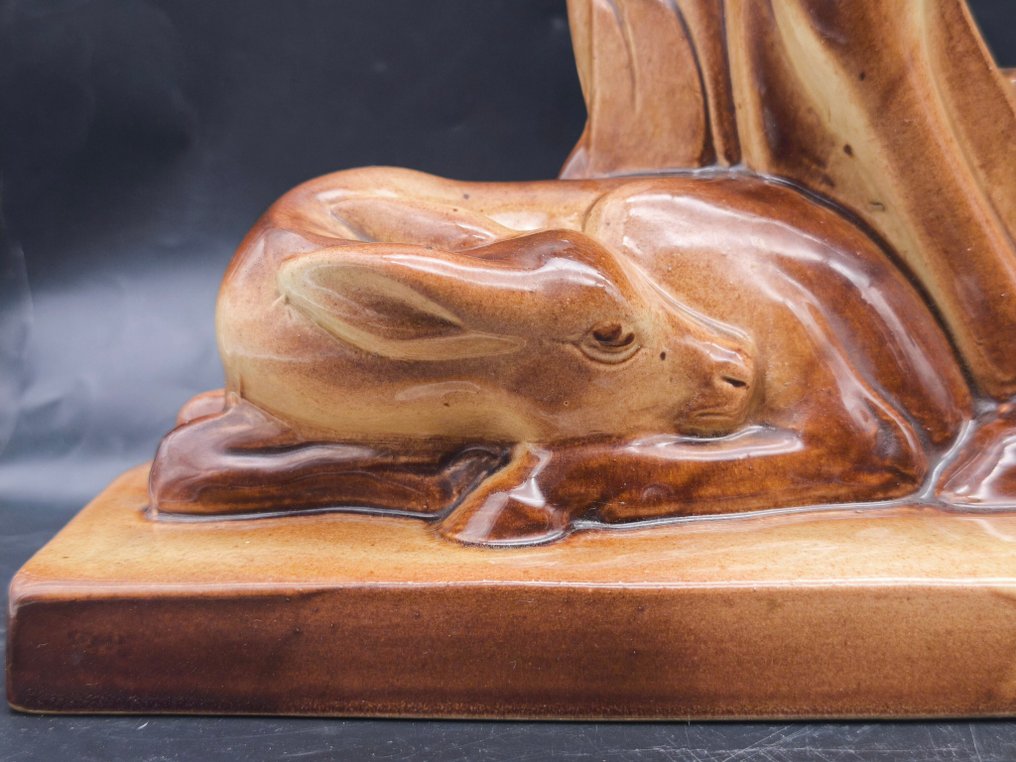 Saint Clement - Ch. Lemenceau - Statue, Antilopes - 43 cm - Earthenware - 1930 #3.2