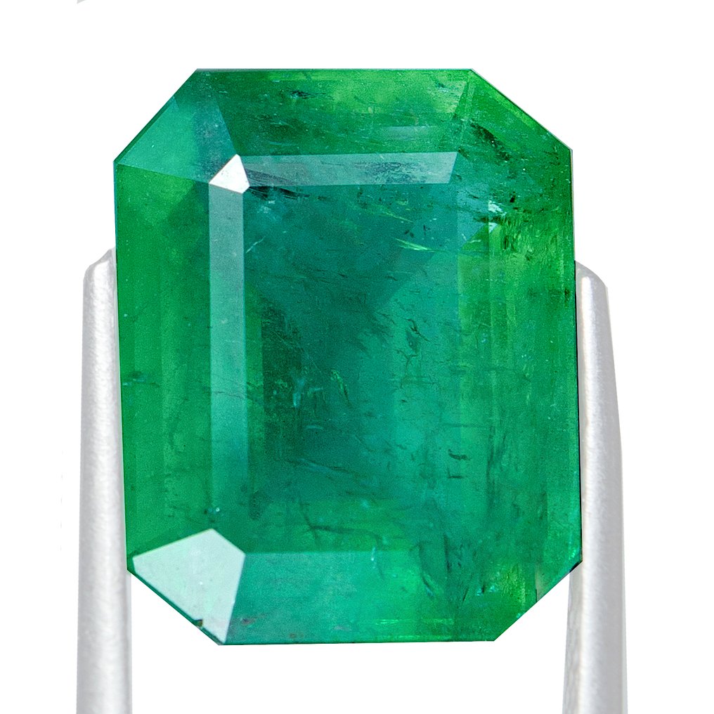 Green Emerald - 12.47 ct - Bellerophon Gemlab #1.0