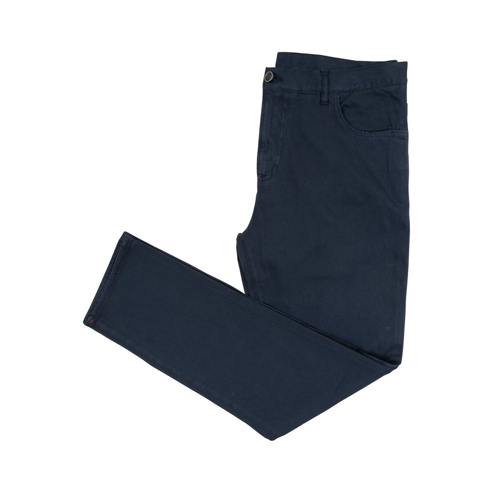 ISAIA NAPOLI 850€ "Comfort" Blue 5 Pockets Trousers Pant Soft Cotton / Cashmere - 54 IT - DUPLICATO - 褲子 - New with tags #1.0