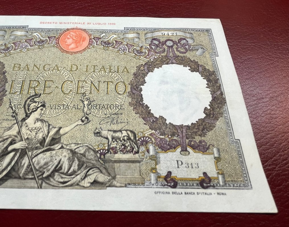 意大利. - 100 Lire 1938 - Gigante BI 19/15 (没有保留价) #2.1