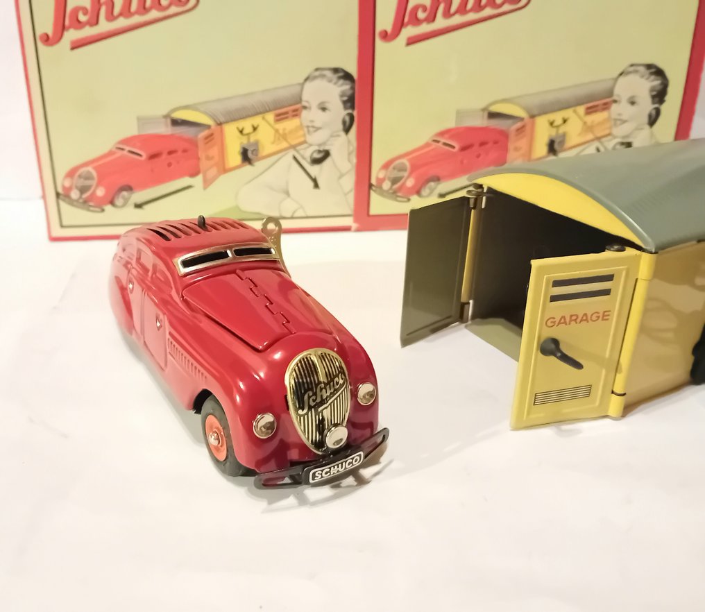 Schuco - Garage box set med Kommander 2000 - Trekk-opp blikkbil - 1990-1999 - Tyskland #2.1