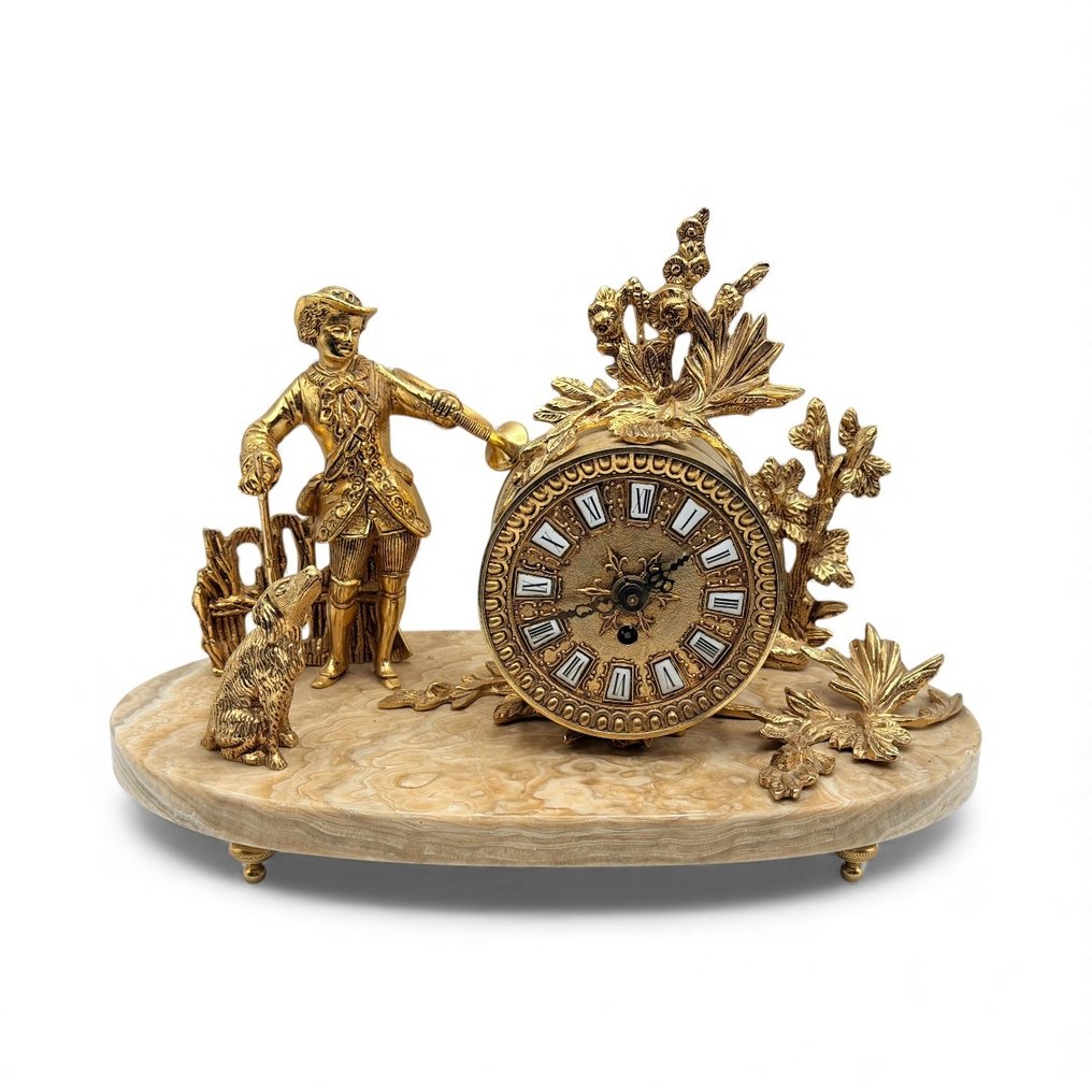 Relógio de lareira Estilo Napoleão III Bronze, Mármore - 1940-1950 #1.0